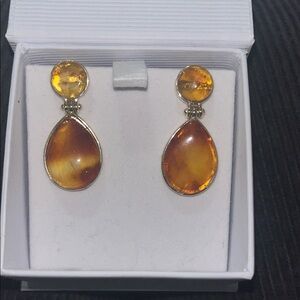 Elegant Amber Drop Earrings